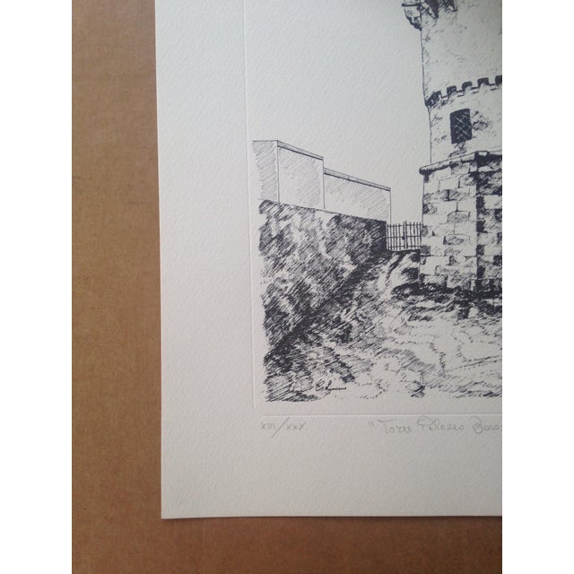 Carmelo Linciano, Baronial Palace Tower, Lizzanello, 1993, Lithograph For Sale - Image 4 of 9