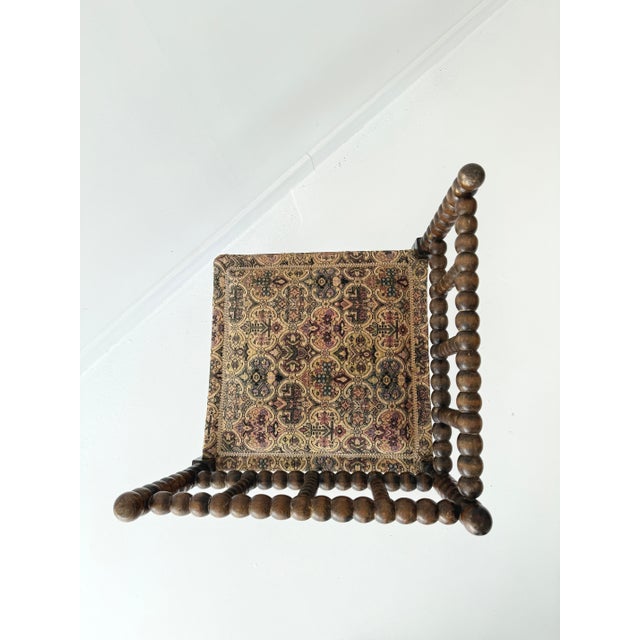 Brown Antique 20th Century French Bobbin Corner Chair For Sale - Image 8 of 16