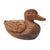 Japanese Showa Period Yakisugi Cryptomeria Duck Sculpture With Glass Eyes 14.5" For Sale - Image 4 of 11
