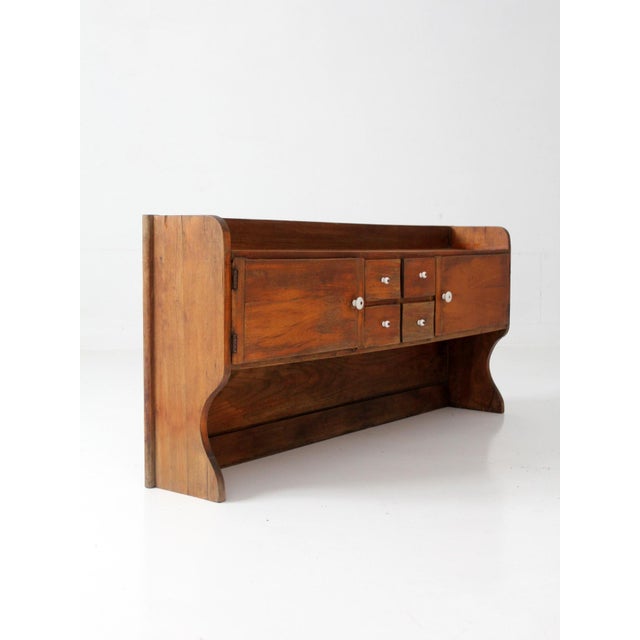 Antique Primitive Tabletop Cabinet With Drawers and Cupboards For Sale - Image 10 of 17