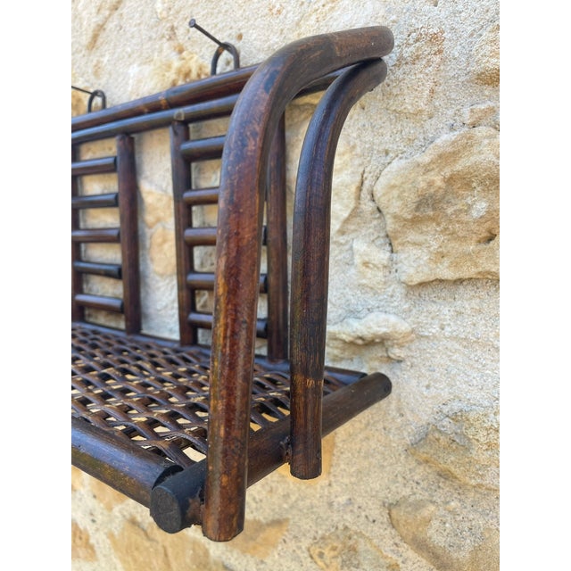 Wood Mid- Century, Bamboo & Rattan Wall Shelf, 1960s For Sale - Image 7 of 18