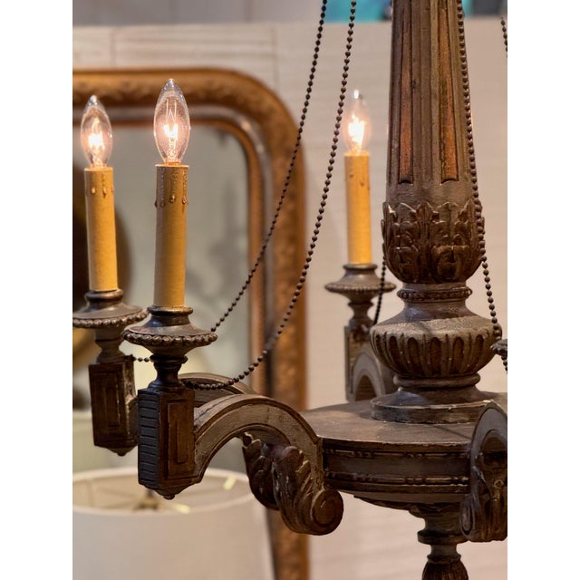 Carved and Painted Chandelier For Sale - Image 10 of 15