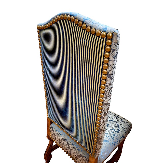 Pair of Louis XIII-style “Os De Mouton” Upholstered Side Chairs For Sale - Image 10 of 11