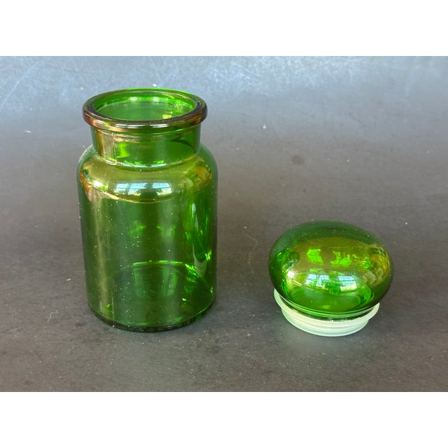 Vintage Green Glass Jar With Bubble Top For Sale - Image 12 of 12