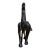Striking Mid 20th Century hand carved leather elephant sculpture featuring detailed craftsmanship, raised trunk, and bone...