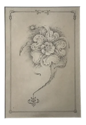 1980s "Magical Flower" Pencil Drawing by Philip Kirkland