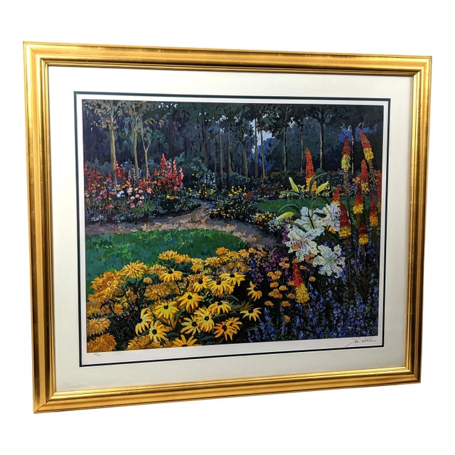 Late 20th Century John Powell Signed Limited Edition Print, Numbered 118/395, Framed Botanical Landscape For Sale