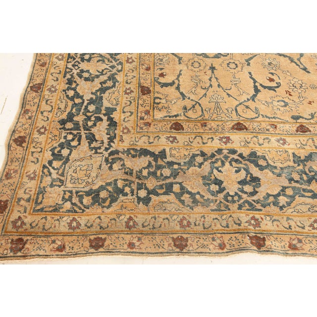 Persian Authentic Persian Tabriz Handmade Wool Rug For Sale - Image 3 of 9