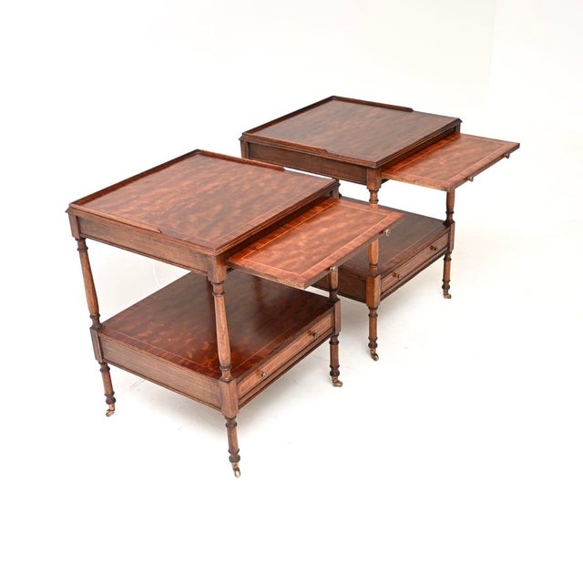 Wood Georgian Satinwood Side Tables, 1950s, Set of 2 For Sale - Image 7 of 14