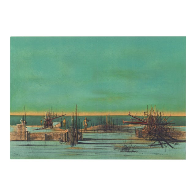 1959 Jean Carzou Lithograph "Le Rivage Fortifié" For Sale