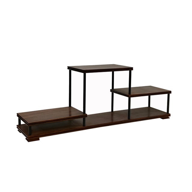 Natural Brown Wood Step Shape Table Top Curio Display Easel Stand ...