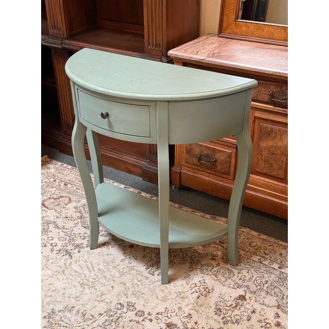 Safavieh Jan Demilune Console, Slate Teal For Sale - Image 11 of 12