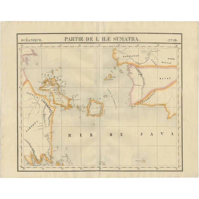 Antique Map of South Sumatra by P.M.G. Vandermaelen, 1827 For Sale