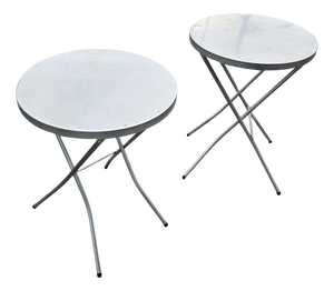 Aluminium Standing Tables, 1970s, Set of 2