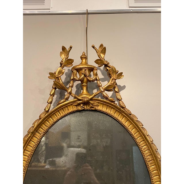 Gold George III Oval Giltwood Mirror, 18th Century For Sale - Image 8 of 12