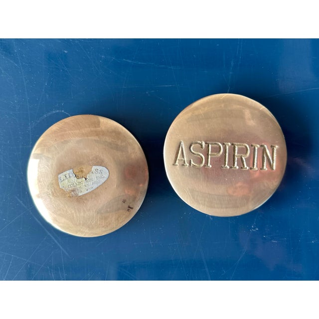 Late 20th Century Vintage Brass Aspirin Pill Box in Pop Art Style - Doctor Gift For Sale - Image 4 of 10