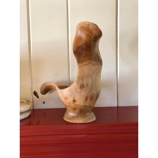 Abstract Mid 20th Century Abstract Carved Wood Bowl For Sale - Image 3 of 6