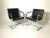 Metal Pair of Mies Van Der Rohe Brno Style Flat Bar Chair in Black Leather, 1990s For Sale - Image 7 of 10