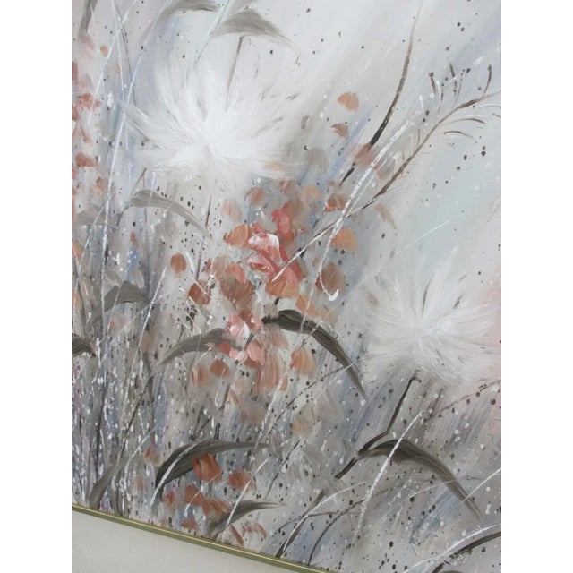 Vintage Lee Reynolds Gray Floral Painting For Sale - Image 4 of 12