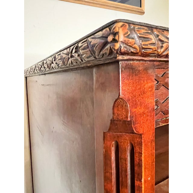 1920s Chippendale Revival Figured Mahogany High Chest of Drawers For Sale - Image 9 of 12