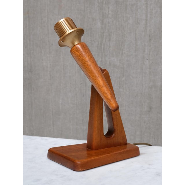 Swedish Modern Sculptural Table Lamp in Teak from Steneby Hemslöjdsförening, 1950s For Sale - Image 9 of 13