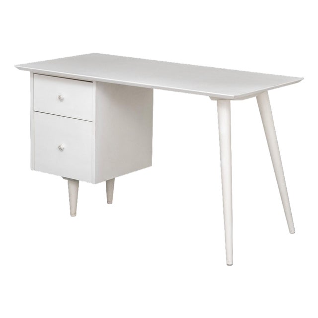 Paul McCobb Style White Painted Desk For Sale