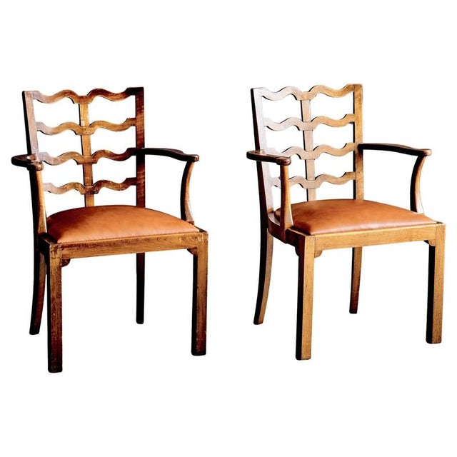 Art Deco Armchairs with Ladder Back, Italy, 1920s, Set of 2 For Sale - Image 14 of 14