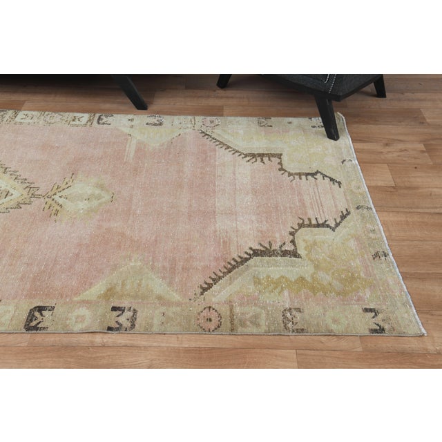 1970s Vintage Handmade Wool Cotton Turkish Beige Runner Rug For Sale - Image 9 of 11