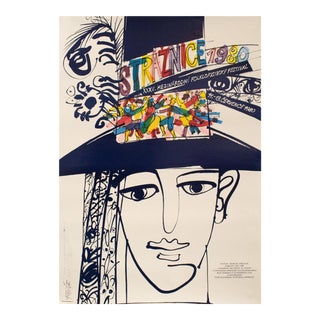1980 Vintage Festival Czech Poster (Josef Flejsar) - International Folklore Festival "Straznice 1980" For Sale