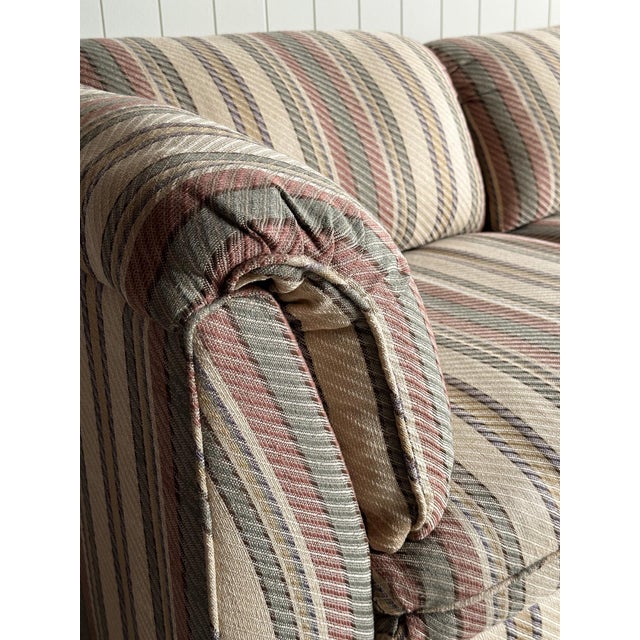1980s Vintage Postmodern Striped Pillow-Back Three-Piece Modular Sofa For Sale - Image 17 of 17