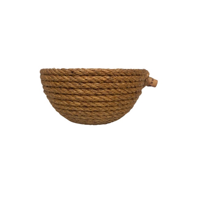 Mid-Century Rope Basket Adrien Audoux & Frida Minet For Sale In Austin - Image 6 of 7