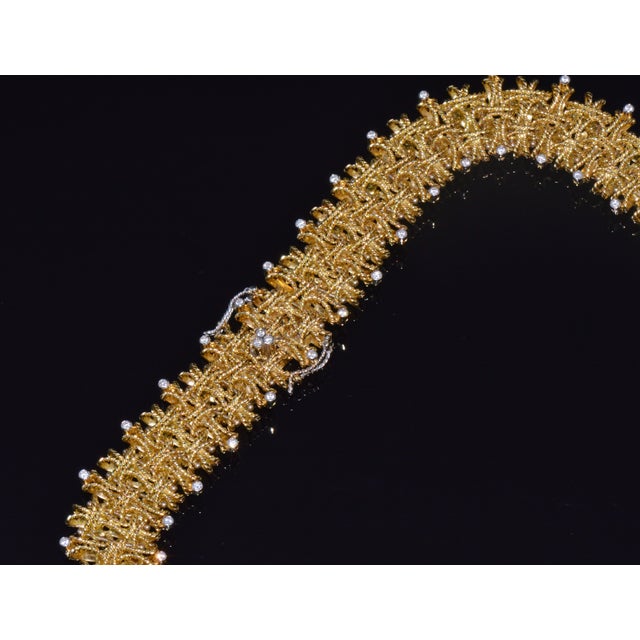 Late 20th Century Late 20th Century Roberto Coin Barocco 1.36ct Diamond Soild 18k Yellow Gold Collar Necklace 124.9g For Sale - Image 5 of 15