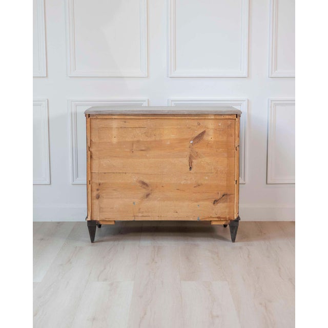 Wood Mid 20th Century Swedish Gustavian-Inspired Three-Drawer Chest with Painted Top For Sale - Image 7 of 8