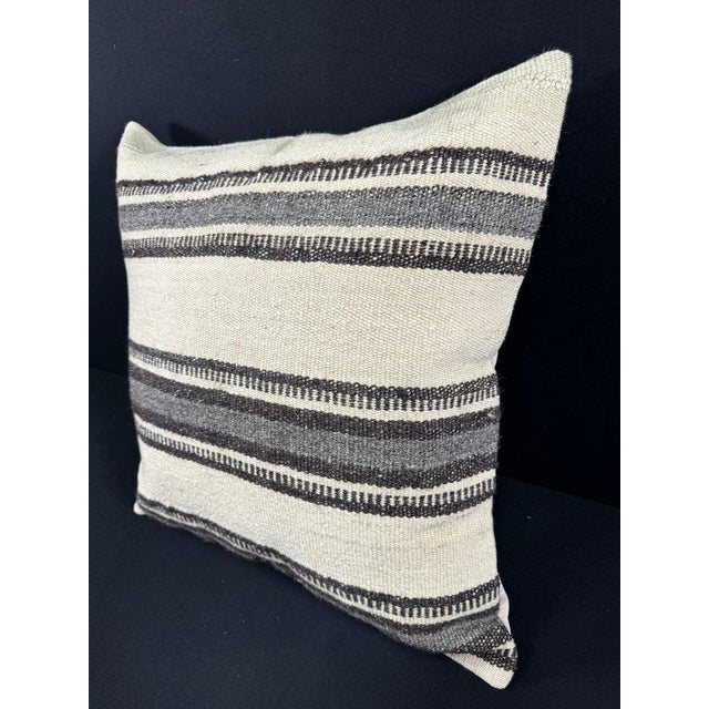 Turkish Hemp Pillow Cushion Natural Beige Gray Pillow Cushion Cover 24"x24" #30387 Enhance your home decor with our Kilim...