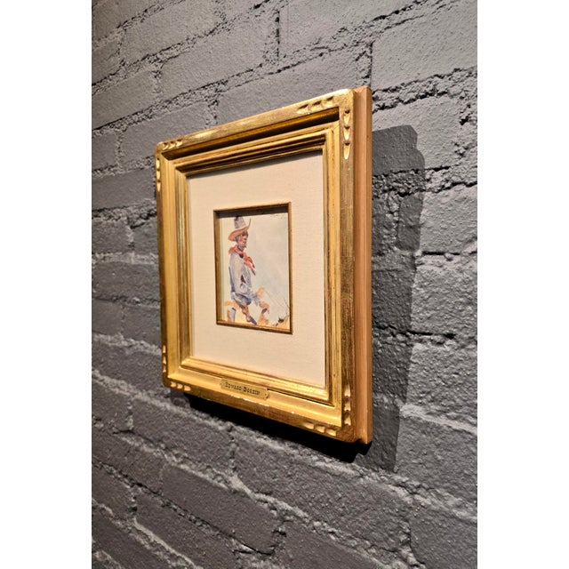 Edward Borein "Western Cowboy on Horse"Original Rare 1924 Monotype For Sale - Image 9 of 12