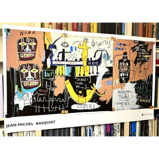 Contemporary Jean Michel Basquiat El Gran Espectaculo (The Nile) Large Original 2002 Rome Exhibition Poster For Sale - Image 3 of 9