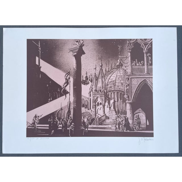 Joseph A. Pecsenke (1942 – 1989) "la Gioconda" lithograph on paper, pencil signed and numbered 106 of 150. Amilcare...