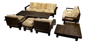 Geometric Living Room Model St. Moritz by Klaus Rausch Furniture Co. for Architects and Designers, 1960s, Set of 7