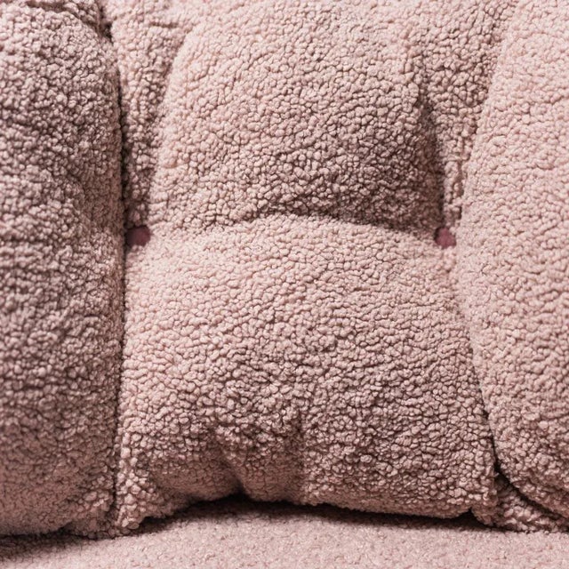 Velvet & Wood Sofa, 1970s For Sale - Image 4 of 13