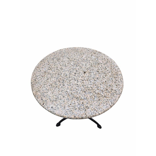 Black Antiqur French Stone Top Cast Iron Bistro Table For Sale - Image 8 of 10