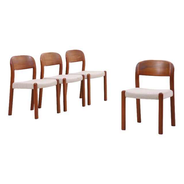 Mid-Century Danish Teak Chairs from EMC Møbler, 1960s, Set of 4 For Sale