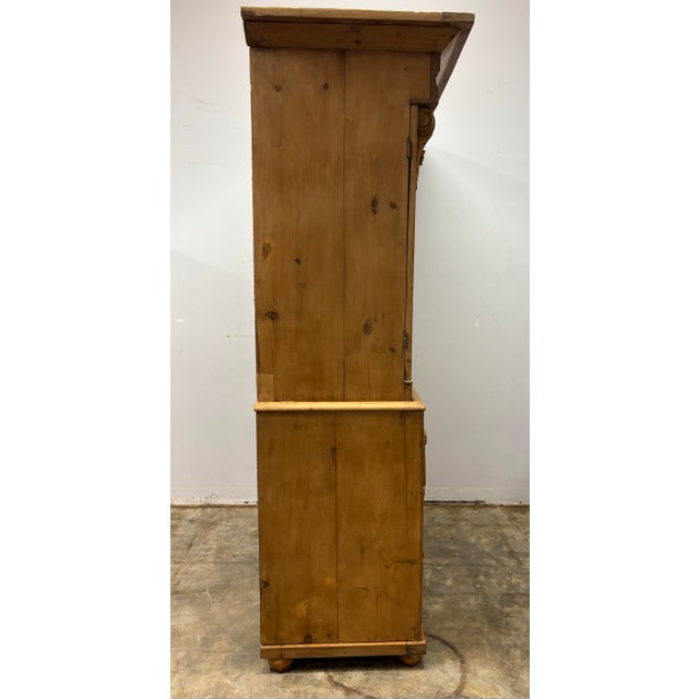 Brown Antique English Pine Linen Press For Sale - Image 8 of 12