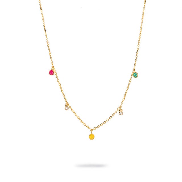 Metal Rainbow Smiley Face Sterling Silver & Diamond Choker Necklace For Sale - Image 7 of 9