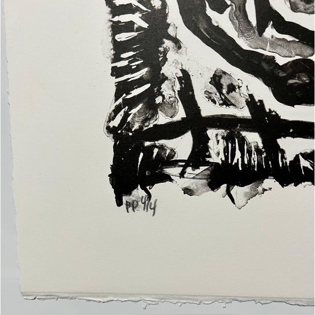 Gregory Amenoff, Black/White Lithograph American Modernist Gregory Amenoff Abstract Expressionist, 1986 For Sale - Image 4 of 6