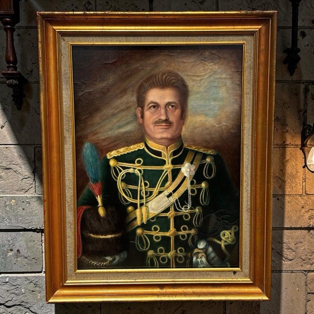 Unknown, Cavalry Officer, Oil, Framed For Sale - Image 13 of 15