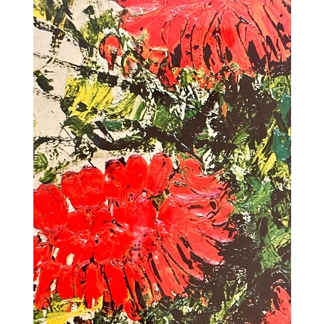 Bernard Buffet Bernard Buffet (1928-1999) Large Floral Still Life Lithograph "Soucis, Les Soucis D'Oeillets(1964)" For Sale - Image 4 of 9