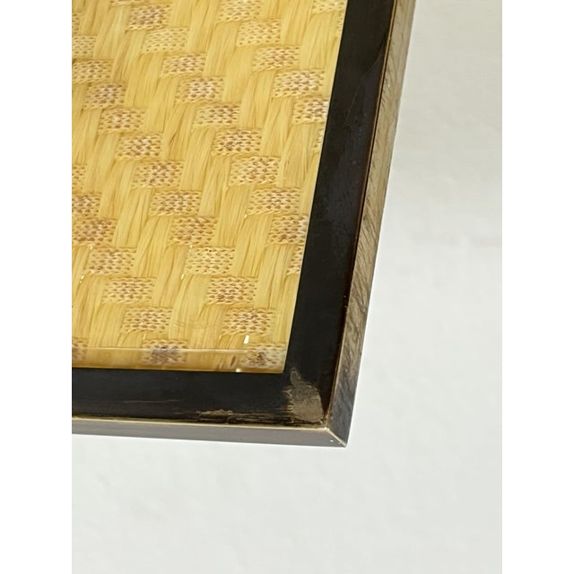 Large Mid-Century Italian Rattan and Brass Photo Holder, 1960s For Sale - Image 10 of 17