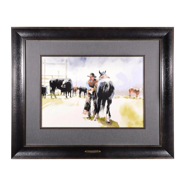 Don Weller "Carter & the Black" Watercolor Painting For Sale - Image 6 of 6