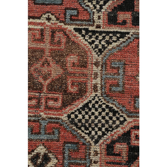 2020s Rug & Kilim’s Tribal Square Rug With Primitivist Geometric Pattern and Medallion For Sale - Image 5 of 6