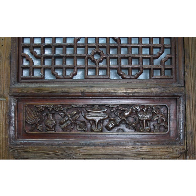 Early 20th Century Monumental 11 Feet Tall Antique Chinese Screen Panel Door – Set of 6 For Sale - Image 5 of 13